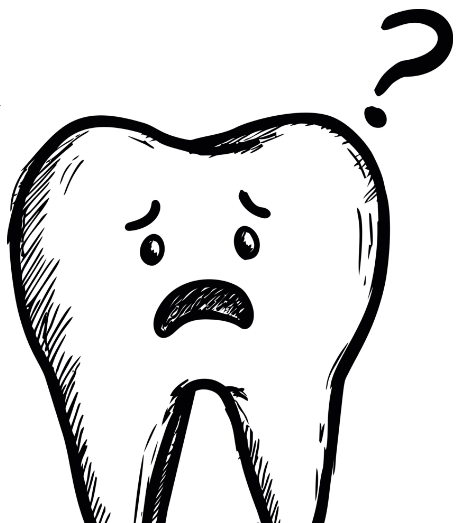 Concerned cartoon tooth